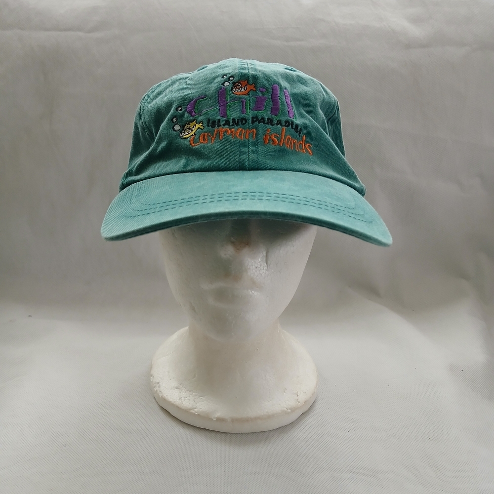 Cayman Islands Chill Mens Turquoise Hat Cap Adjustable Strap Fahrenheit